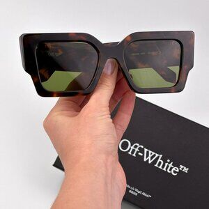 Off-White CATALINA Men Sunglasses Havana Square Green | Model OERI128 6055